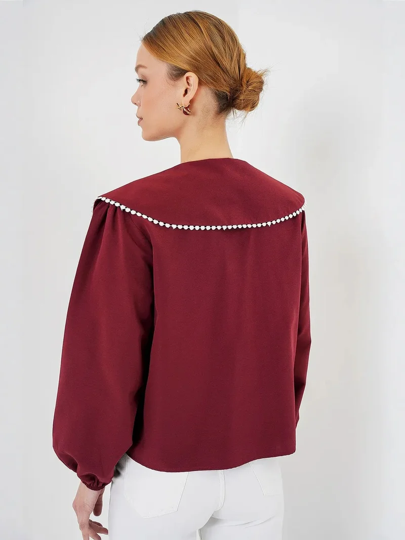 BIG DART BDART Poplin Baby Collar Shirt with Bow